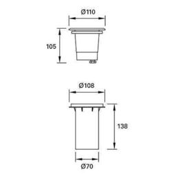 Netlighting Ringo LED 3 Light Recessed Outdoor Ground Light Stainless Steel IP67 in Grey - thumbnail 2