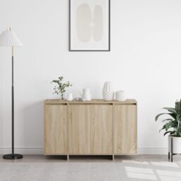 Berkfield Home Sonoma Oak Sideboard Sonoma oak Engineered wood 120 x 41 x 75 cm in Beige - thumbnail 4