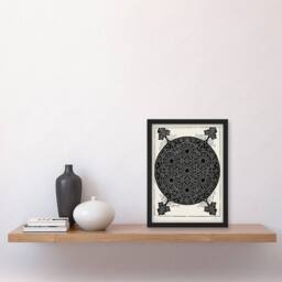 Artery8 Knob with seven hexagonal stars Durer Framed Wall Art Print in White - Size: A4 - thumbnail 4