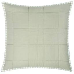 Yard Hebden Striped 100% Cotton Cushion in Pale Green - Size: 55 cm x 55 cm - thumbnail 3
