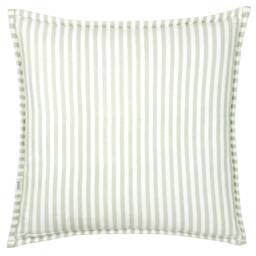 Yard Hebden Striped 100% Cotton Cushion in Pale Green - Size: 55 cm x 55 cm - thumbnail 4