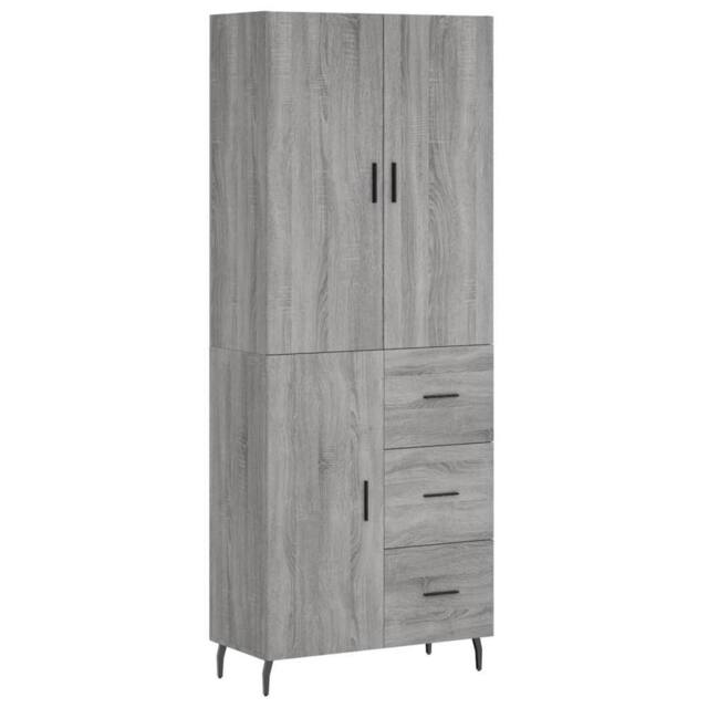 Berkfield Home Highboard Grey Sonoma 69.5x34x180 cm Engineered Wood - image 1