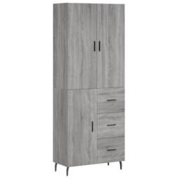 Berkfield Home Highboard Grey Sonoma 69.5x34x180 cm Engineered Wood - thumbnail 1