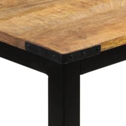 Berkfield Home Dining Table 110x60x76 cm Solid Wood Mango in Brown - Size: 110 x 60 x 76 cm - thumbnail 7