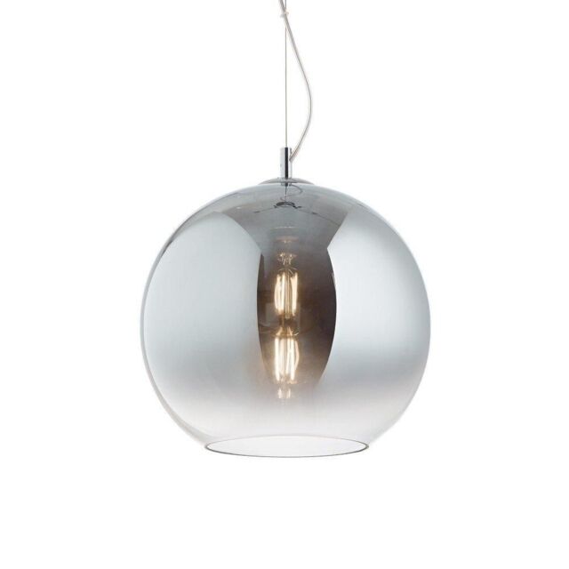 Netlighting Nemo Indoor Dome Ceiling Pendant Lamp 1 Light Chrome Shades E27 in Grey