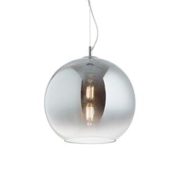 Netlighting Nemo Indoor Dome Ceiling Pendant Lamp 1 Light Chrome Shades E27 in Grey