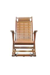 H&O Direct Bamboo Foldable Recliner Lounge Rocking Chair in Natural - thumbnail 5