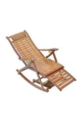 H&O Direct Bamboo Foldable Recliner Lounge Rocking Chair in Natural - thumbnail 3