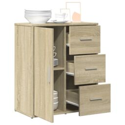 Berkfield Home Sideboard Sonoma Oak 60x31x70 cm Engineered Wood in Brown - Size: 60 x 31 x 70 cm - thumbnail 4