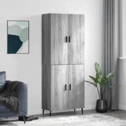 Berkfield Home Highboard Grey Sonoma 69.5x34x180 cm Engineered Wood - thumbnail 1