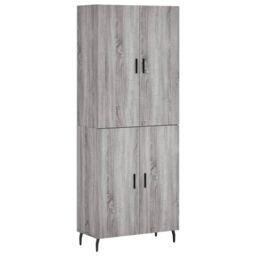 Berkfield Home Highboard Grey Sonoma 69.5x34x180 cm Engineered Wood - thumbnail 2