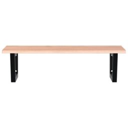 Berkfield Home Basin Shelf Wall Mounted Steel & Solid Wood Oak in Brown - thumbnail 4