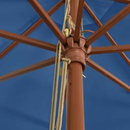 Berkfield Home Garden Parasol with Wooden Pole Azure Blue 400x273 cm - thumbnail 6