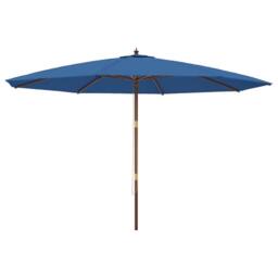 Berkfield Home Garden Parasol with Wooden Pole Azure Blue 400x273 cm - thumbnail 2