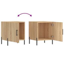 Berkfield Home Bedside Cabinets 2 pcs Sonoma Oak 40x40x50 cm Engineered Wood in Light Tan - Size: 40 x 40 x 50 cm - thumbnail 9