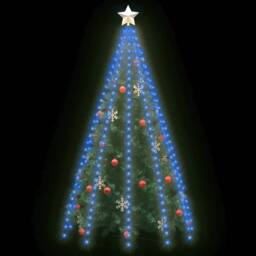 Berkfield Home Bright Christmas Tree Net Lights with 250 LEDs Blue 250 cm - thumbnail 1