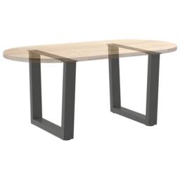 Berkfield Home Dining Table Legs V-Shape 2 pcs Anthracite 60x(42-43.3) cm Steel in Charcoal - thumbnail 8