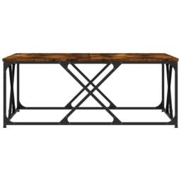 Berkfield Home Coffee Table Smoked Oak 100x100x40 cm Engineered Wood in Brown - Size: 100 x 100 x 40 cm - thumbnail 4