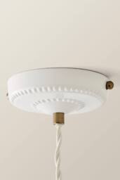 ValueLights Burford White Ceramic Ribbed Adjustable Ceiling Pendant Light & Bulb in Soft White - thumbnail 5