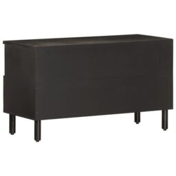 Berkfield Home TV Cabinet Black 80x33x46 cm Solid Wood Mango - Size: 80 x 33 x 46 cm - thumbnail 6