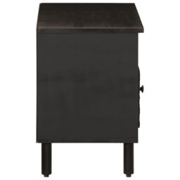 Berkfield Home TV Cabinet Black 80x33x46 cm Solid Wood Mango - Size: 80 x 33 x 46 cm - thumbnail 5