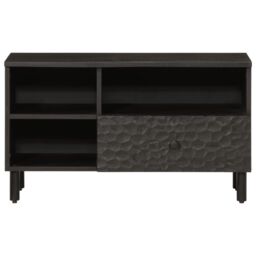 Berkfield Home TV Cabinet Black 80x33x46 cm Solid Wood Mango - Size: 80 x 33 x 46 cm - thumbnail 4