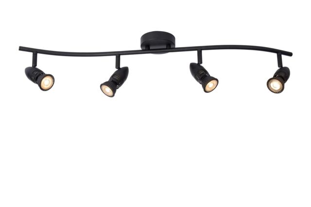 Lucide 'CARO' Dimmable Tiltable Stylish Indoor Ceiling Spotlight Bar 4xGU10 in Black - image 1