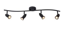 Lucide 'CARO' Dimmable Tiltable Stylish Indoor Ceiling Spotlight Bar 4xGU10 in Black - thumbnail 1