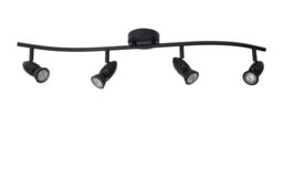 Lucide 'CARO' Dimmable Tiltable Stylish Indoor Ceiling Spotlight Bar 4xGU10 in Black - thumbnail 2