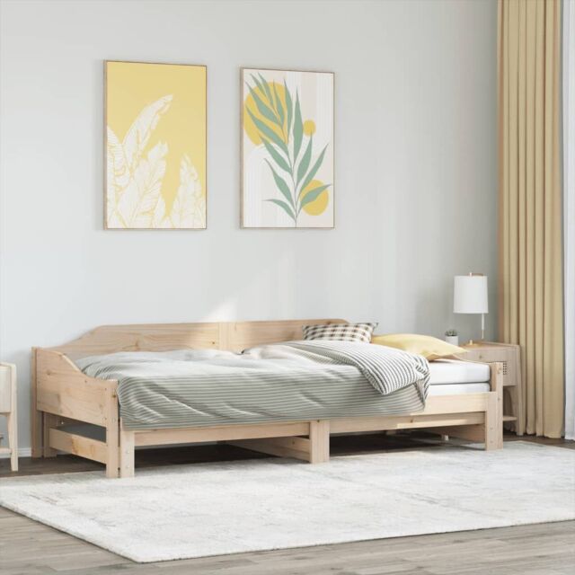 Berkfield Home Daybed with Trundle without Mattress 90x190 cm Single Solid Wood in Brown - image 1