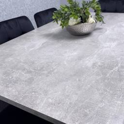 KOSY KOALA Dining Table With 6 Chairs Modern Grey Dining Table Set With 6 Black Velvet Chairs Dining Room Furniture in Brown - thumbnail 6
