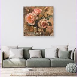 Warren Reed - Designer Vintage Roses Canvas - Size: w40 inch x h40 inch - thumbnail 1