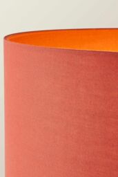 ValueLights Christina Fabric Drum Shade Gold Palm Leaf Detail Floor Lamp in Burnt Orange - thumbnail 4