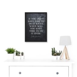 Artery8 Slate Quote John Wooden Do It Right Do It Over Basketball Coach Inspiring Sports Artwork Framed Wall Art Print A4 in Black - thumbnail 2