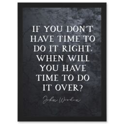 Artery8 Slate Quote John Wooden Do It Right Do It Over Basketball Coach Inspiring Sports Artwork Framed Wall Art Print A4 in Black - thumbnail 1