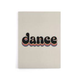 "Artery8 Dance Funky Rainbow Retro Font Typography Word Canvas Wall Art Print in Beige - Size: W18"" x H24""" - thumbnail 1