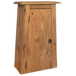 Berkfield Home Durable Bathroom Wall Cabinet Solid Pinewood 42x23x70 cm in Brown - Size: 42 x 23 x 70 cm - thumbnail 2