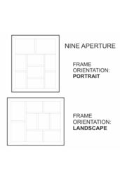 MijMoj Design Solid Oak Nine Aperture Gallery Photo Frame - Multi Photo Collage Frame in Light Oak - thumbnail 3