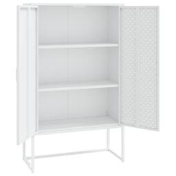 Berkfield Home Highboard White 80x35x135 cm Steel - Size: 80 x 35 x 135 cm - thumbnail 4