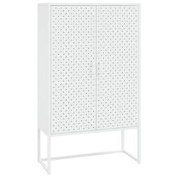 Berkfield Home Highboard White 80x35x135 cm Steel - Size: 80 x 35 x 135 cm - thumbnail 2