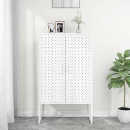 Berkfield Home Highboard White 80x35x135 cm Steel - Size: 80 x 35 x 135 cm - thumbnail 1