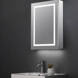 Bathroom Kingdom Jemima Illuminated LED Mirror Cabinet 700x500mm in Silver