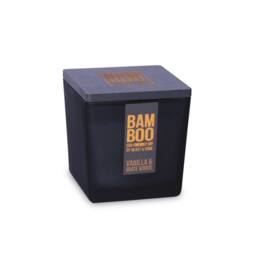 Bamboo Large Soy Wax Candle - Vanilla & White Woods in Dark Grey