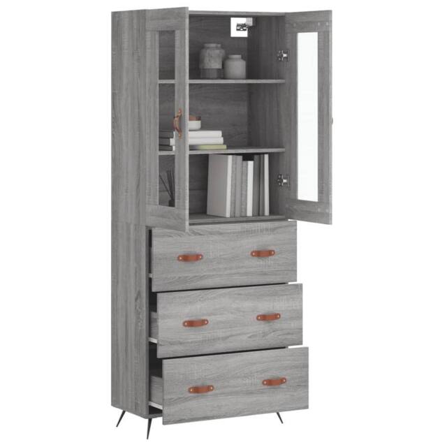 Berkfield Home Highboard Grey Sonoma 69.5x34x180 cm Engineered Wood - image 1