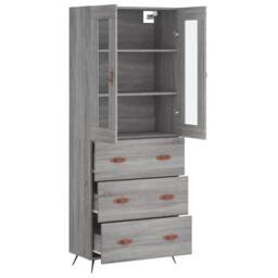 Berkfield Home Highboard Grey Sonoma 69.5x34x180 cm Engineered Wood - thumbnail 4