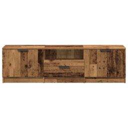 Berkfield Home TV Cabinet Old Wood 140x35x40 cm Engineered Wood in Brown - Size: 140 x 35 x 40 cm - thumbnail 4