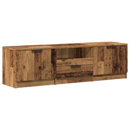 Berkfield Home TV Cabinet Old Wood 140x35x40 cm Engineered Wood in Brown - Size: 140 x 35 x 40 cm - thumbnail 2