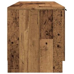 Berkfield Home TV Cabinet Old Wood 140x35x40 cm Engineered Wood in Brown - Size: 140 x 35 x 40 cm - thumbnail 5