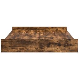 Berkfield Home Storage Bed Frame with Drawer with Headboard with Storage Smoked oak 140 x 200 cm in Brown - thumbnail 6