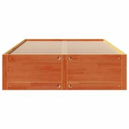 Berkfield Home Bed Frame Frame w/Drawers Wax Brown 140x190 cm Solid Wood Pine - thumbnail 4